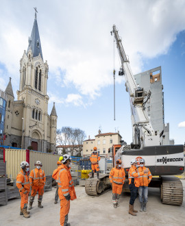 Prolongement du métro B : le tunnelier est arrivé à Oullins