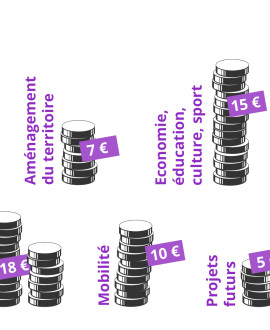 Répartition du budget sur 100 euros dépensés
