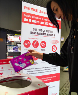 Une collecte solidaire de protections périodiques dans la métropole