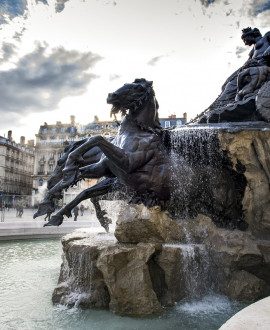 Lyon : La fontaine Bartholdi remise en eau