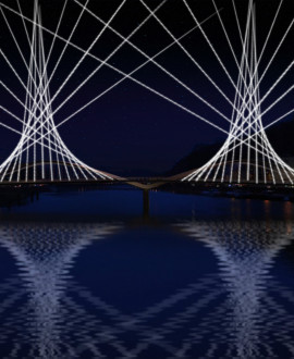 Inauguration du pont Schuman : un spectacle son et lumière