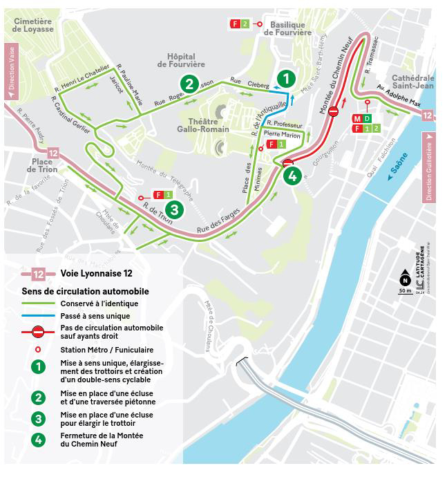 Un nouveau plan de circulation est testé à Lyon 5 jusqu'en juin 2025.