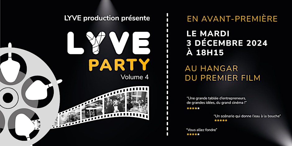 affiche de la LYVE Party 2024 sur le thème du cinéma